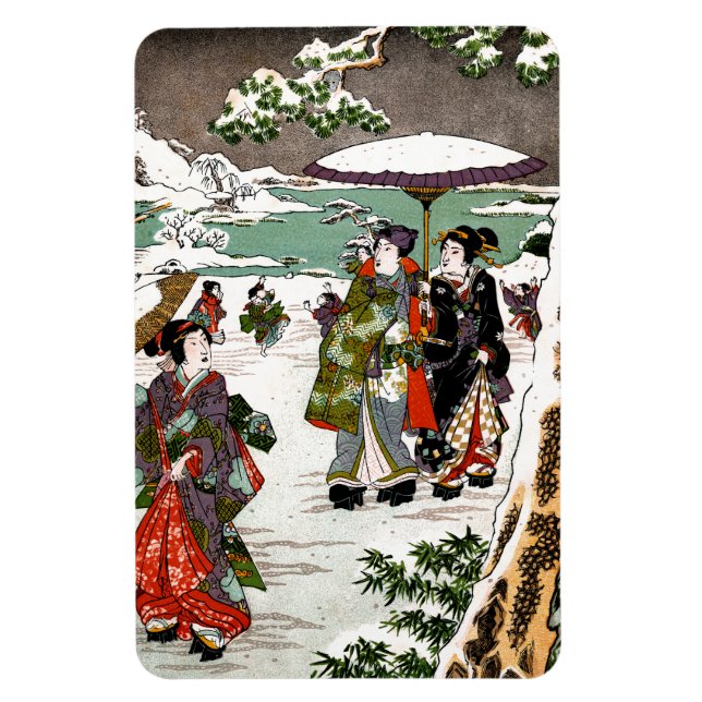 Imán Paisaje de nieve japonés (Vertical)