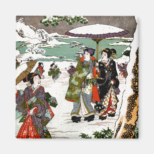 Imán Paisaje de nieve japonés