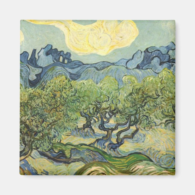 Imán Paisaje de Olive Vincent Willem van Gogh (Frente)