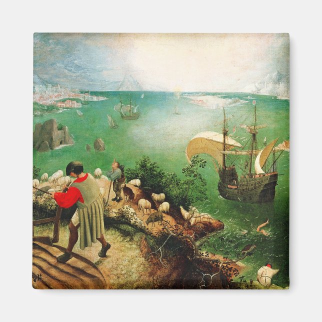 Imán Paisaje de Pieter Bruegel con la caída de Icarus (Frente)