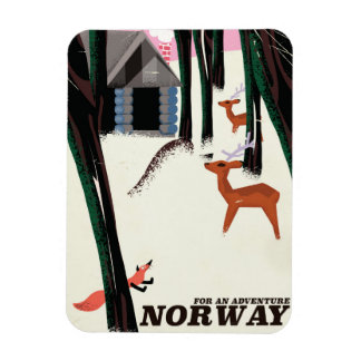 Imán Paisaje de poster de viajes vintage de Noruega