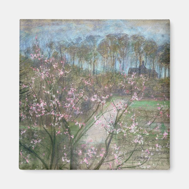 Imán Paisaje de primavera (Frente)