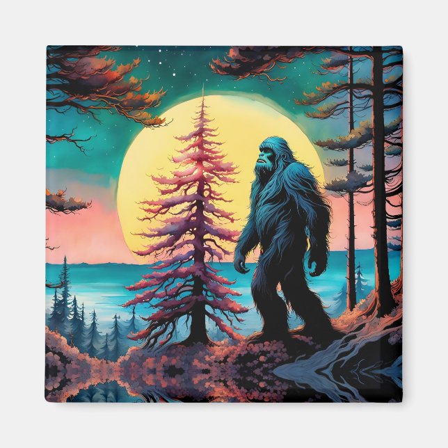 Imán Paisaje de Squatchin' Colorous Sasquatch (Frente)