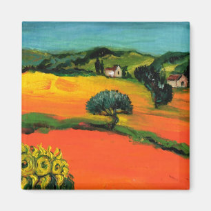 IMÁN PAISAJE DE TOSCANA CON LOS GIRASOLES