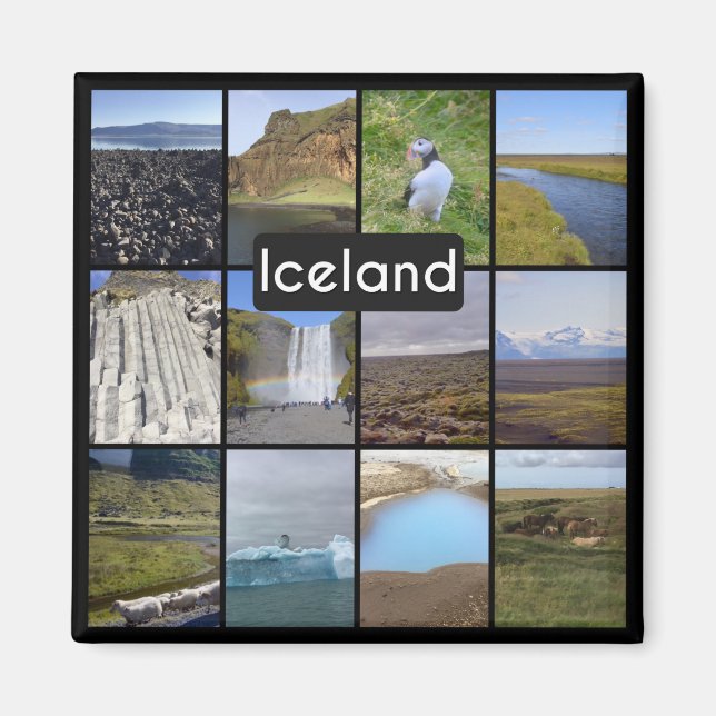 Imán Paisaje de verano de Islandia (Frente)