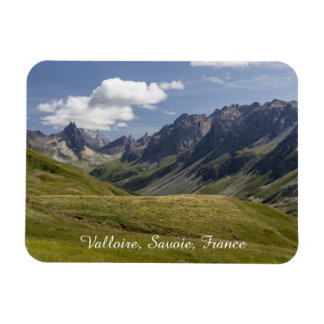 Imán Paisaje de verano de las montañas de Valloire, Fra
