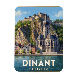 Imán Paisaje del acantilado del río Meuse en Dinant Bél