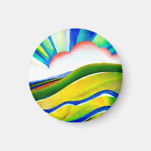 Imán Paisaje del arcoiris Sunburst