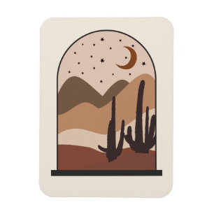 Imán Paisaje del desierto, Arizona, arte abstracto boho