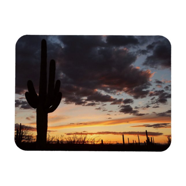 Imán Paisaje del desierto Saguaro Sunset III Arizona (Horizontal)