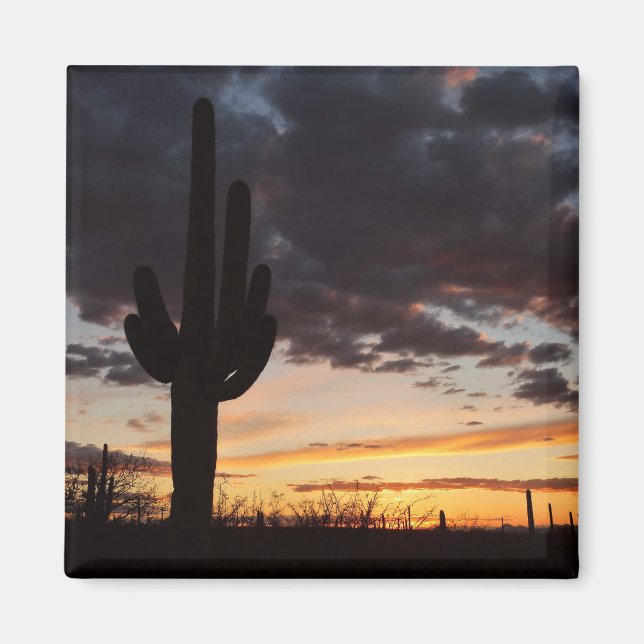 Imán Paisaje del desierto Saguaro Sunset III Arizona (Frente)