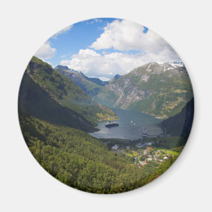 Imán Paisaje del fiordo de Geiranger, Noruega