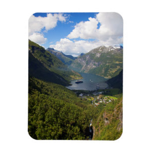 Imán Paisaje del fiordo de Geiranger, Noruega
