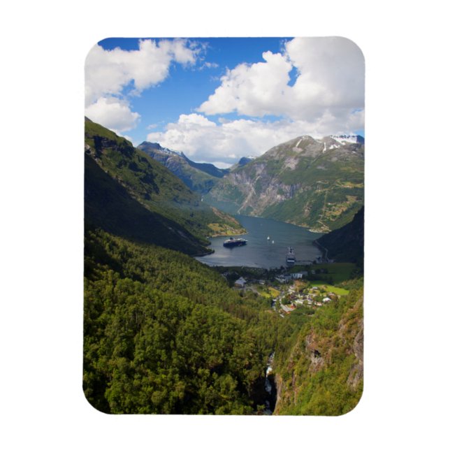 Imán Paisaje del fiordo de Geiranger, Noruega (Vertical)