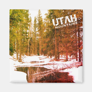 Imán Paisaje del invierno de la montaña de Utah