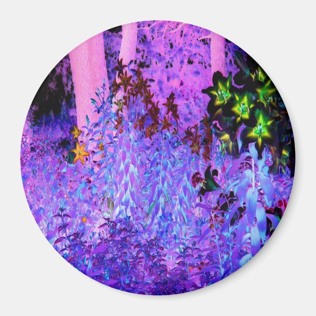 Imán Paisaje del jardín Spooky Black and Crimson Lily (Frente)