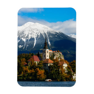 Imán Paisaje del lago Bled en otoño