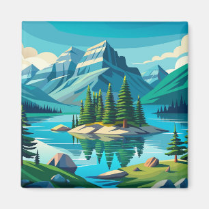 Imán Paisaje del Lago Maligno de la Isla del Espíritu