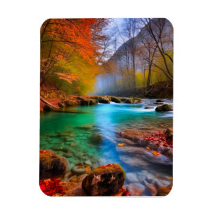 Imán Paisaje del río Otoño Tranquilo