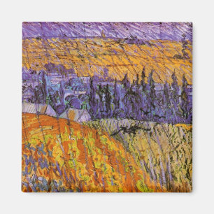 Imán Paisaje en Auvers bajo la lluvia de Vincent van Go
