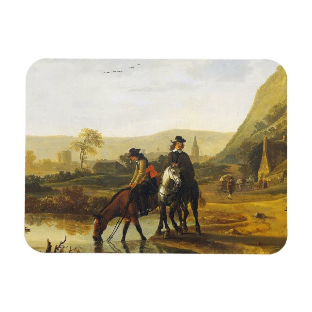 Imán Paisaje fluvial de los conductores Aelbert Cuyp (Horizontal)