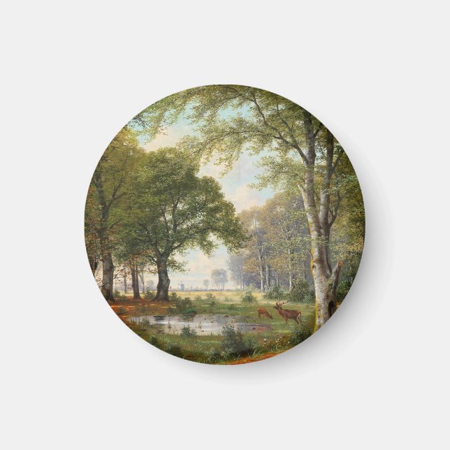 Imán Paisaje forestal al atardecer (Frente)