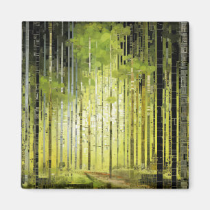 Imán Paisaje Forestal Art Decor Paint Mosaic