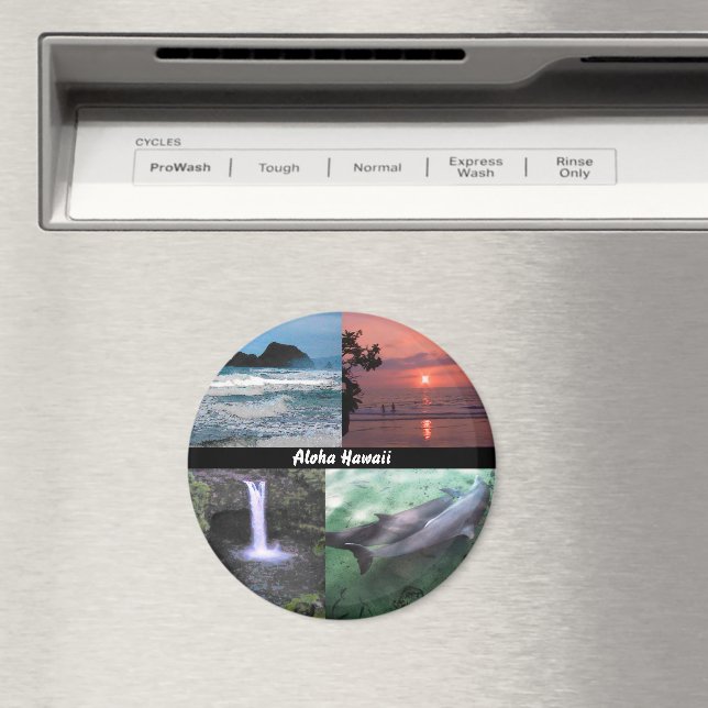 Imán Paisaje hawaiano Cuatro Foto Aloha Hawaii (In situ (lavavajillas))