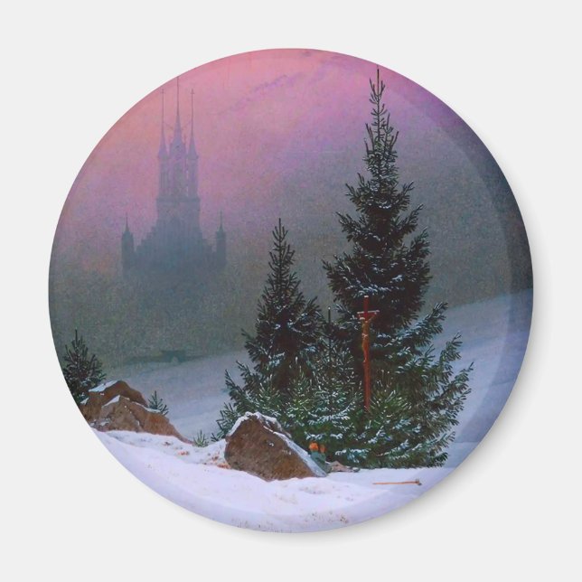 Imán Paisaje invernal Caspar David Friedrich (Frente)