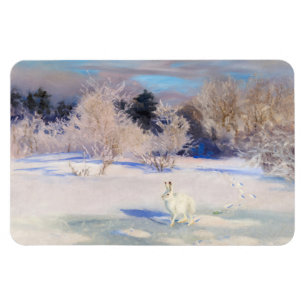 Imán Paisaje invernal con liebre blanca de B. Liljefors
