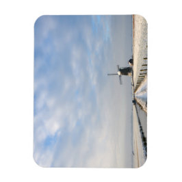 Imán Paisaje invernal con nieve y molino de viento en H