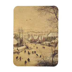 Imán Paisaje invernal con trampa para pájaros de Pieter