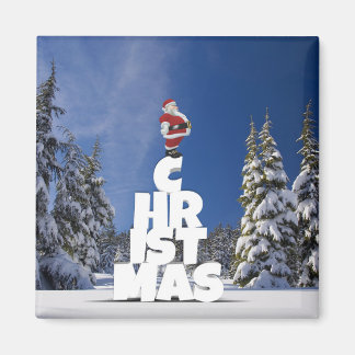Imán paisaje invernal de los navidades