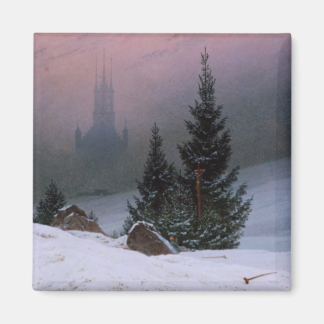 Imán Paisaje invernal (por Caspar David Friedrich) (Frente)