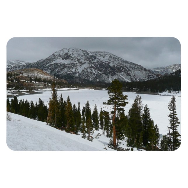 Imán Paisaje invernal Snowy Ellery Lake California (Horizontal)