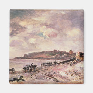 Imán Paisaje marino con los potros en la playa