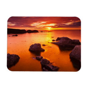 Imán Paisaje marino naranja, puesta de sol, California