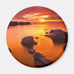 Imán Paisaje marino naranja, puesta de sol, California