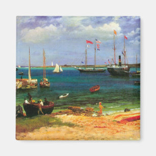 Imán Paisaje marino vintage, puerto de Nassau de Bierst