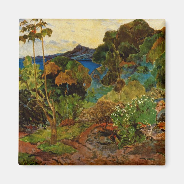 Imán Paisaje martiniqués de Paul Gauguin (1887) (Frente)