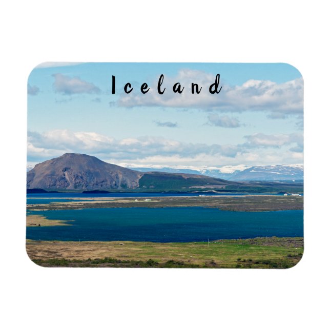 Imán Paisaje matutino de Islandia con granjas en un fio (Horizontal)