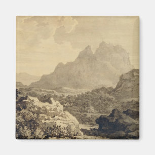 Imán Paisaje montañoso, c.1780 (gris y lavado del