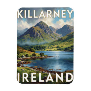 Imán Paisaje montañoso del lago Esmeralda de Killarney 