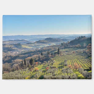 Imán Paisaje natural en Toscana, viajar Italia