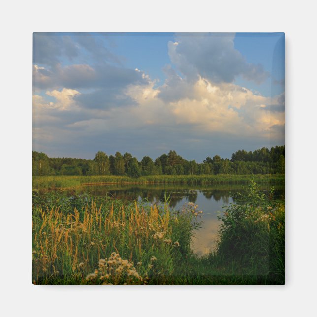 Imán Paisaje natural Lago Bielorrusia (Frente)