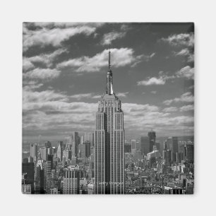 Imán Paisaje negro y blanco del horizonte de New York