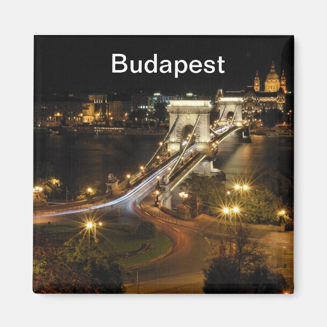 Imán Paisaje nocturno de Budapest (Frente)