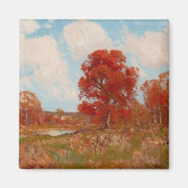 Imán Paisaje otoñal (Escena rural en otoño) (Árboles ro