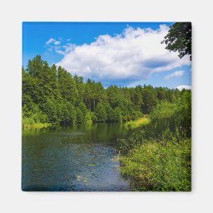 Imán Paisaje paisajístico Lago Cielo Bielorrusia
