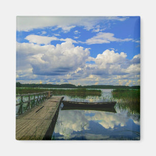 Imán Paisaje paisajístico Lago Cielo Bielorrusia